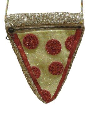 J. CREW CREWCUTS Sparkly Glitter Pizza Slice Bag Purse One Size Party Novelty